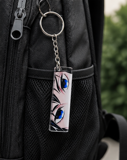 Anime Blue Eyes Acrylic Keychain β Glossy Anime Eye Key Ring