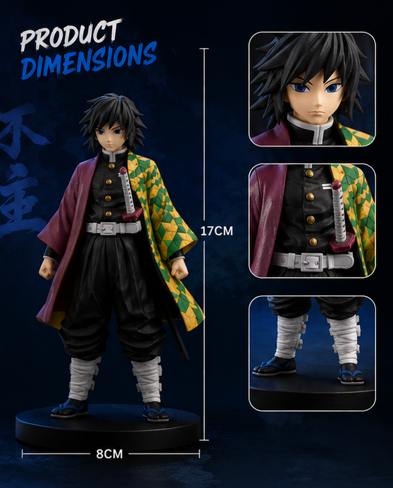 Giyu Tomioka Anime Figure β Demon Slayer Hashira Collectible with Katana & Display Base