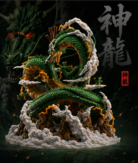 Shenron Dragon Ball Z Premium Anime Statue with Goku – Detailed Collectible Display Figure