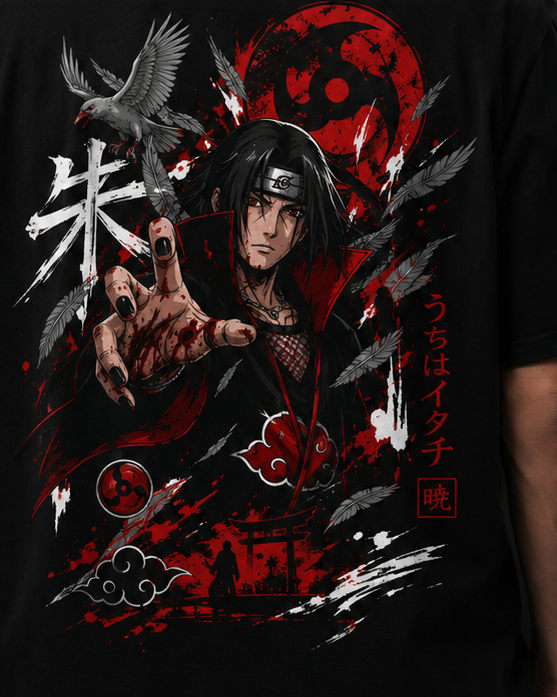 Itachi Uchiha Anime Oversized T-Shirt β 100% Cotton Japanese Streetwear Graphic Tee