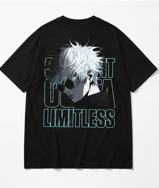 Limitless Anime Graphic Oversized Black T-Shirt | Premium Streetwear Tee