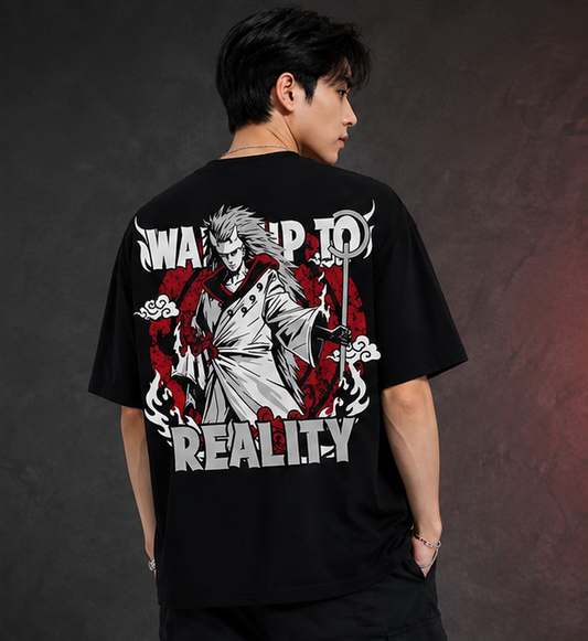 Madara Uchiha "Wake Up to Reality" Oversized T-Shirt β Akatsuki Anime Graphic Tee