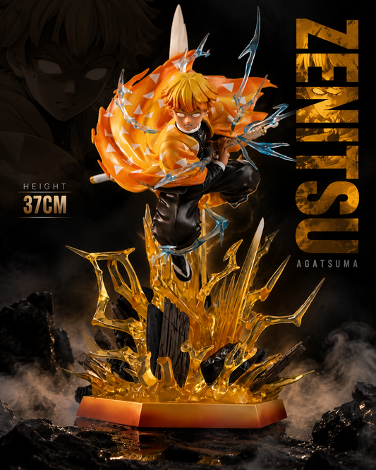 Zenitsu Agatsuma Thunder Breathing Action Figure | Premium 37 CM LED PVC Statue