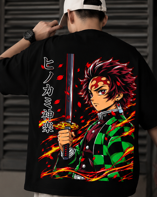Tanjiro Hinokami Kagura - Demon Slayer Oversized T-Shirt