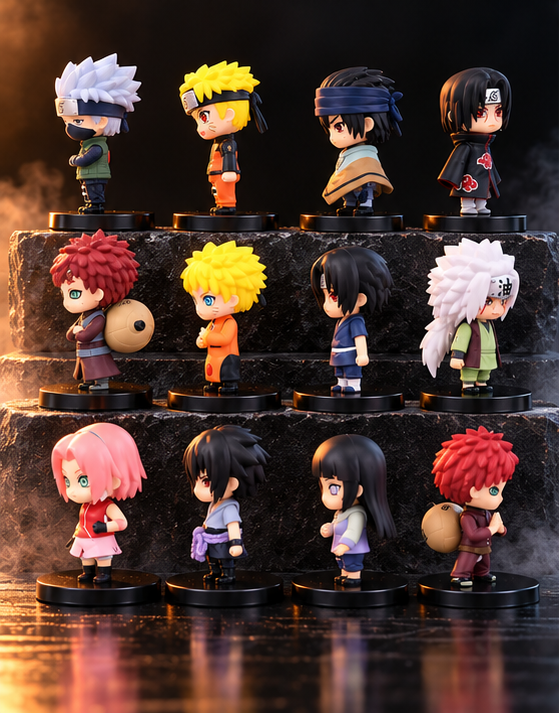 Naruto 9CM Miniature Chibi PVC 12 Piece Action Figure Set