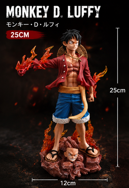 Monkey D. Luffy Anime Action Figure – 25cm Premium Flame Effect Collectible