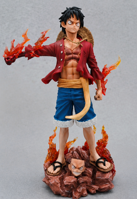 Monkey D. Luffy Anime Action Figure – 25cm Premium Flame Effect Collectible