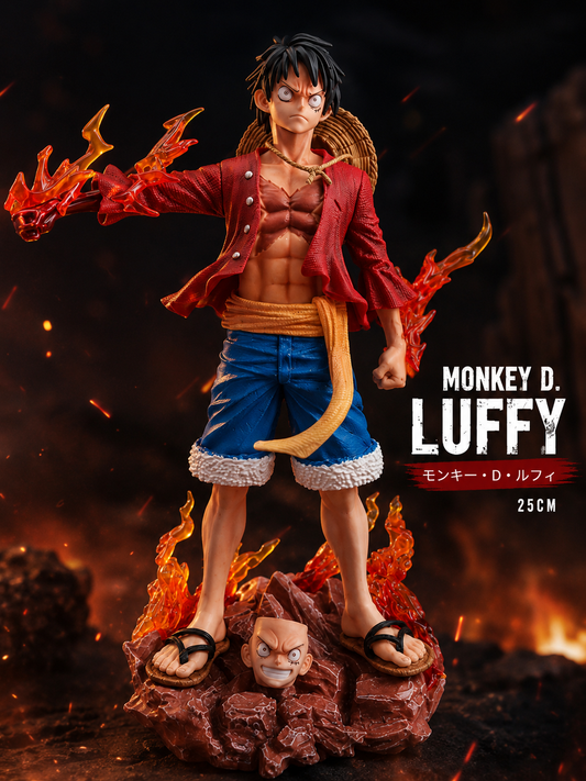 Monkey D. Luffy Anime Action Figure – 25cm Premium Flame Effect Collectible