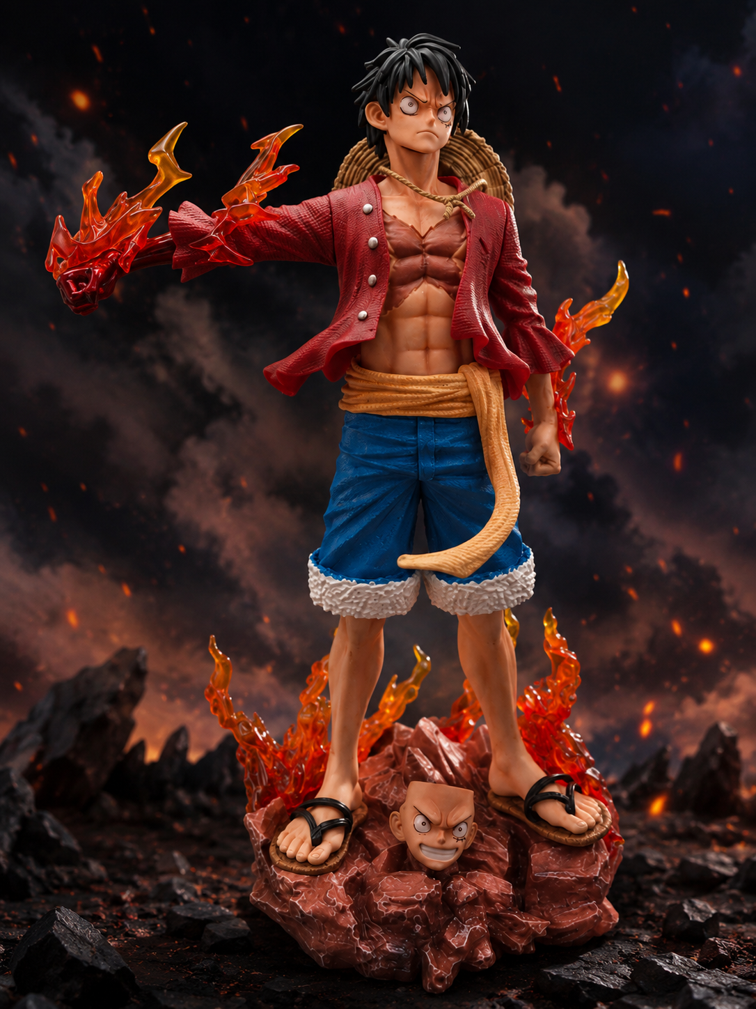 Monkey D. Luffy Anime Action Figure – 25cm Premium Flame Effect Collectible