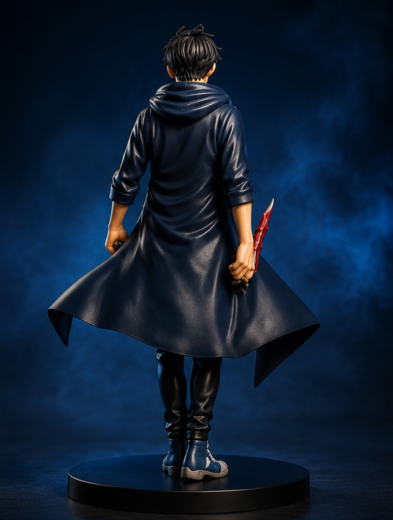 Sung Jin-Woo Solo Leveling Anime Figure with Dagger – Detailed Collectible Display Statue, 22 cm