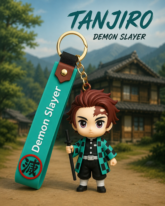 Tanjiro Demon Slayer Keychain – Chibi Anime Collectible Bag & Backpack Charm