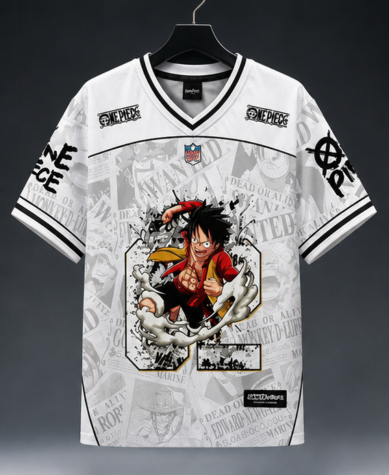 One Piece Luffy 62 Graphic Jersey T-Shirt – Premium Polyester Anime Oversized Unisex Tee