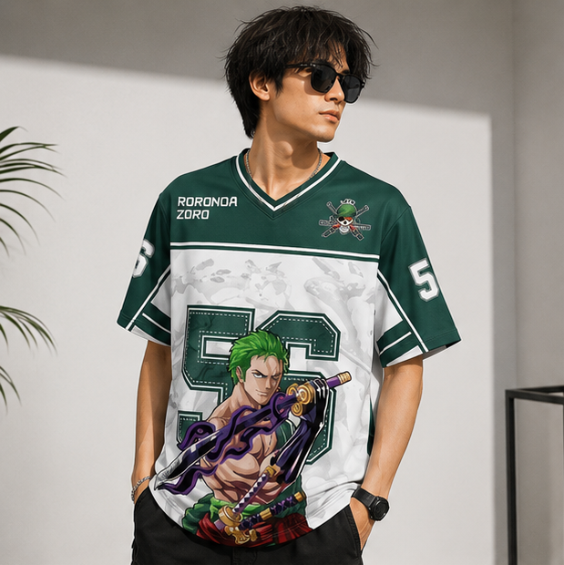 Roronoa Zoro 56 Anime Jersey T-Shirt – One Piece Graphic Unisex Sportswear Tee