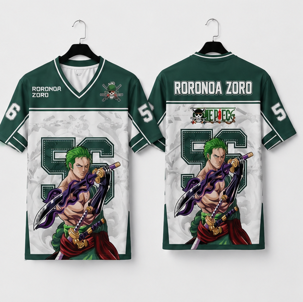Roronoa Zoro 56 Anime Jersey T-Shirt – One Piece Graphic Unisex Sportswear Tee