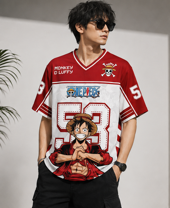 Monkey D. Luffy 53 Anime Jersey T-Shirt – One Piece Graphic Unisex Sportswear Tee