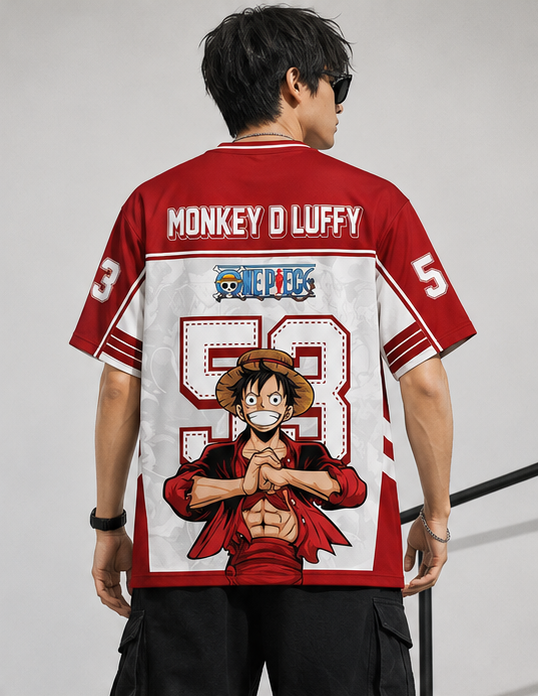 Monkey D. Luffy 53 Anime Jersey T-Shirt – One Piece Graphic Unisex Sportswear Tee