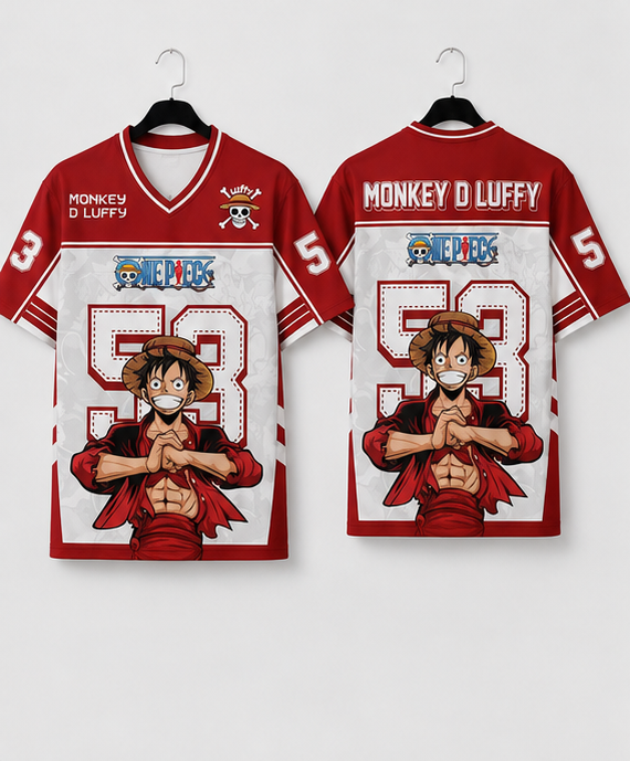 Monkey D. Luffy 53 Anime Jersey T-Shirt – One Piece Graphic Unisex Sportswear Tee