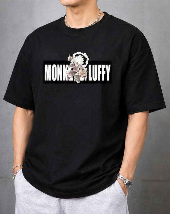 Luffy Gear 5 Oversized Anime T-Shirt | Premium One Piece Black Unisex Streetwear