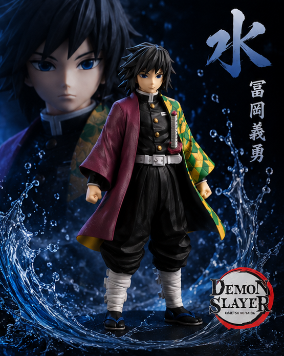Giyu Tomioka Anime Figure – Demon Slayer Hashira Collectible with Katana & Display Base