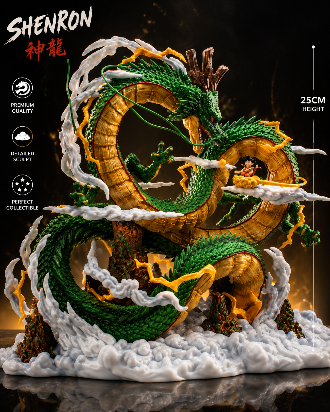 Shenron Dragon Ball Z Premium Anime Statue with Goku – Detailed Collectible Display Figure