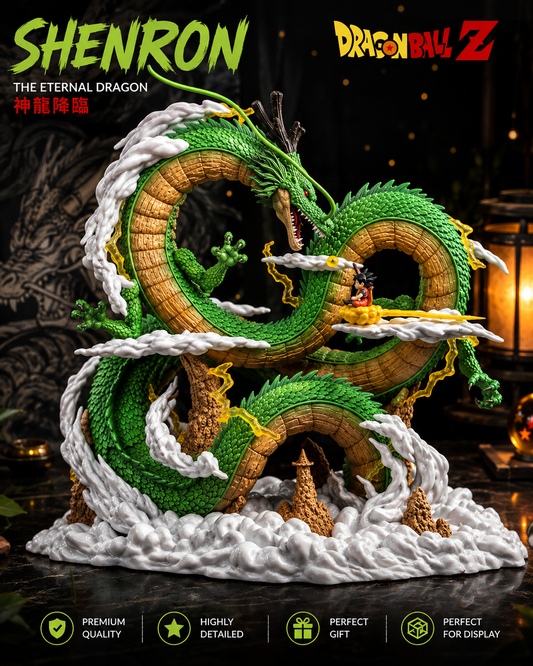 Shenron Dragon Ball Z Premium Anime Statue with Goku – Detailed Collectible Display Figure