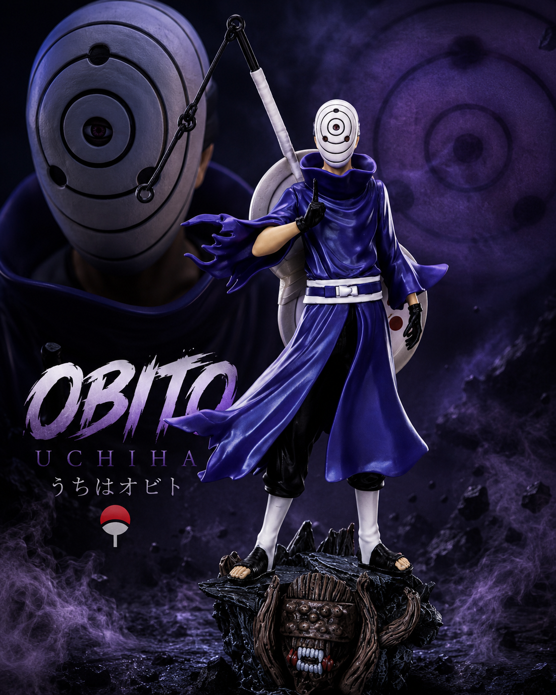 Obito Uchiha Tobi Mask Anime Figure Statue – Akatsuki Collectible with Display Base