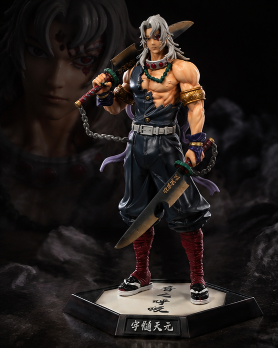 Tengen Uzui Premium Anime Figure – 30cm Demon Slayer Collectible with Dual Blade & Base