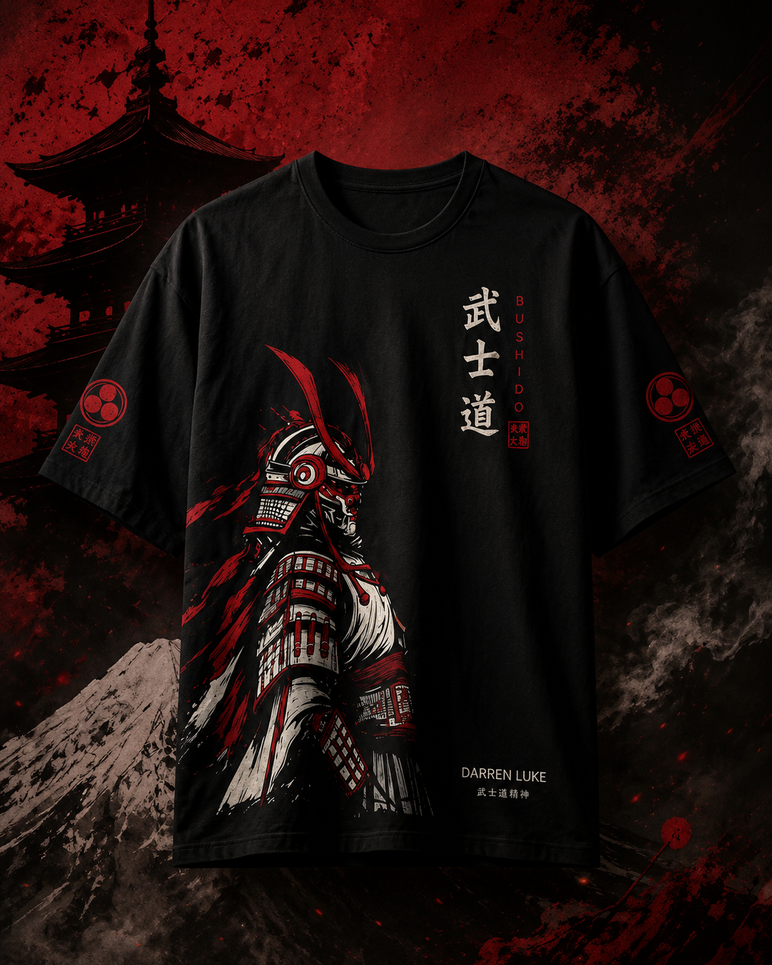 Bushido Samurai Graphic Oversized T-Shirt –  Premium Japanese Anime-Inspired Streetwear Tee