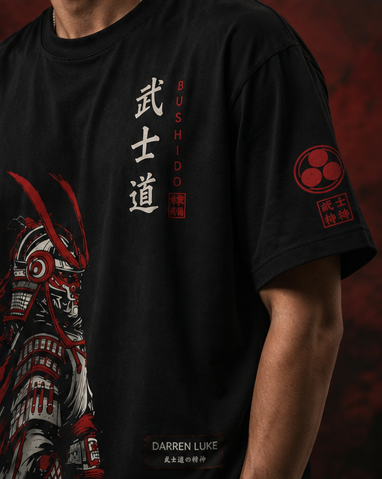 Bushido Samurai Graphic Oversized T-Shirt –  Premium Japanese Anime-Inspired Streetwear Tee