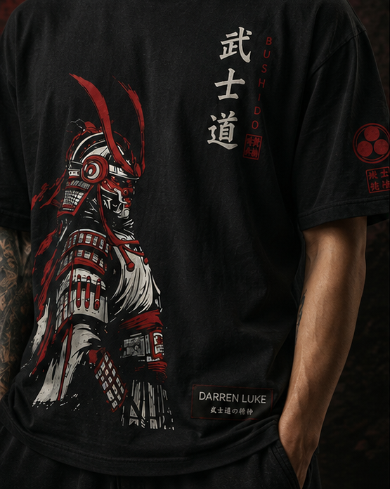 Bushido Samurai Graphic Oversized T-Shirt –  Premium Japanese Anime-Inspired Streetwear Tee