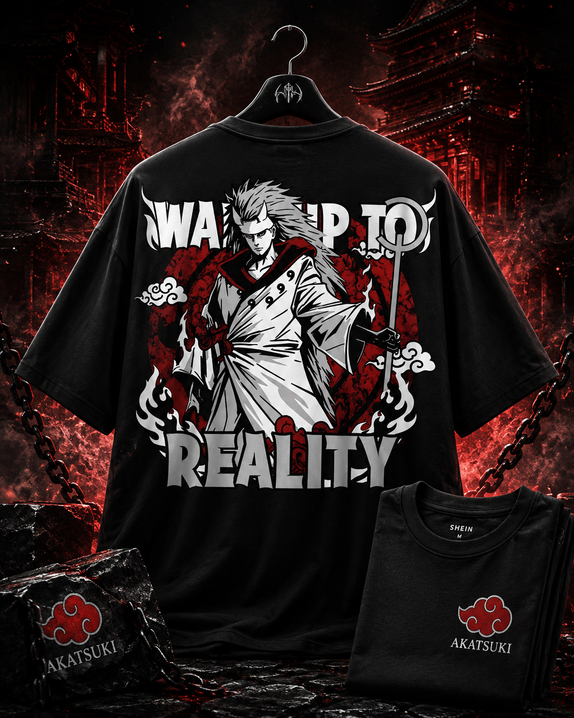 Madara Uchiha "Wake Up to Reality" Oversized T-Shirt – Akatsuki Anime Graphic Tee