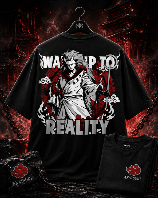 Madara Uchiha "Wake Up to Reality" Oversized T-Shirt – Akatsuki Anime Graphic Tee