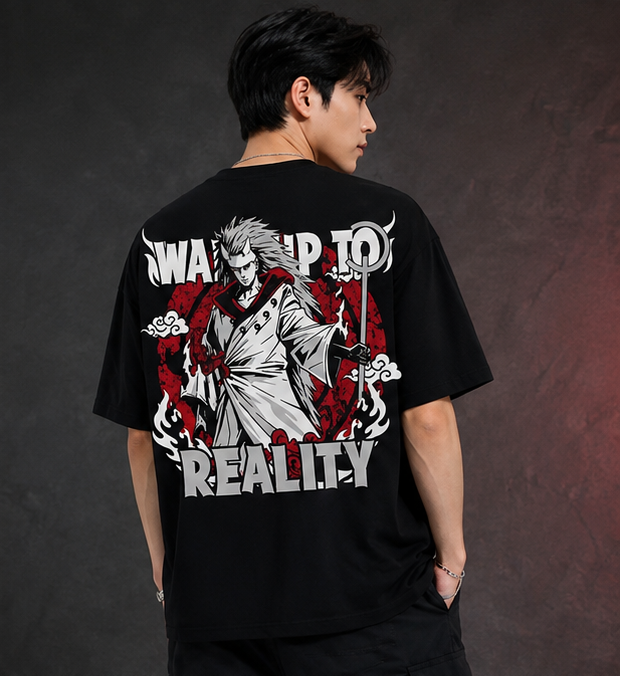 Madara Uchiha "Wake Up to Reality" Oversized T-Shirt – Akatsuki Anime Graphic Tee