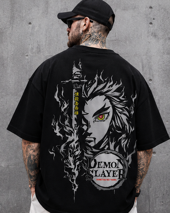 Demon Slayer Oversized T-Shirt – Premium Anime Graphic Streetwear Tee