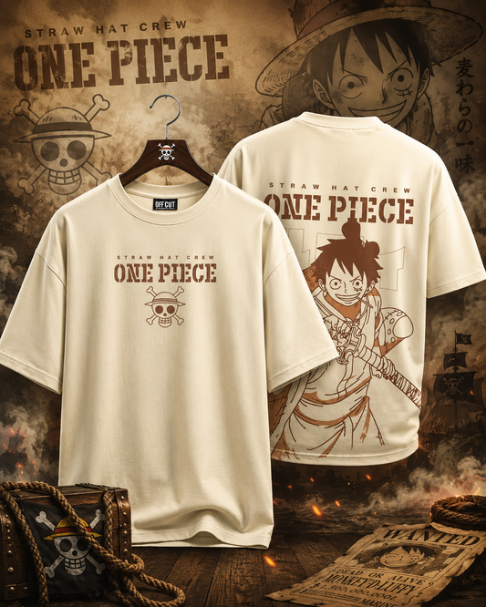 One Piece Luffy Oversized T-Shirt – Premium Straw Hat Crew Anime Graphic Tee
