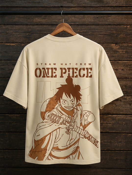 One Piece Luffy Oversized T-Shirt – Premium Straw Hat Crew Anime Graphic Tee