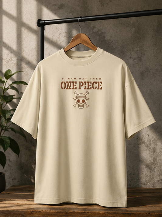 One Piece Luffy Oversized T-Shirt – Premium Straw Hat Crew Anime Graphic Tee