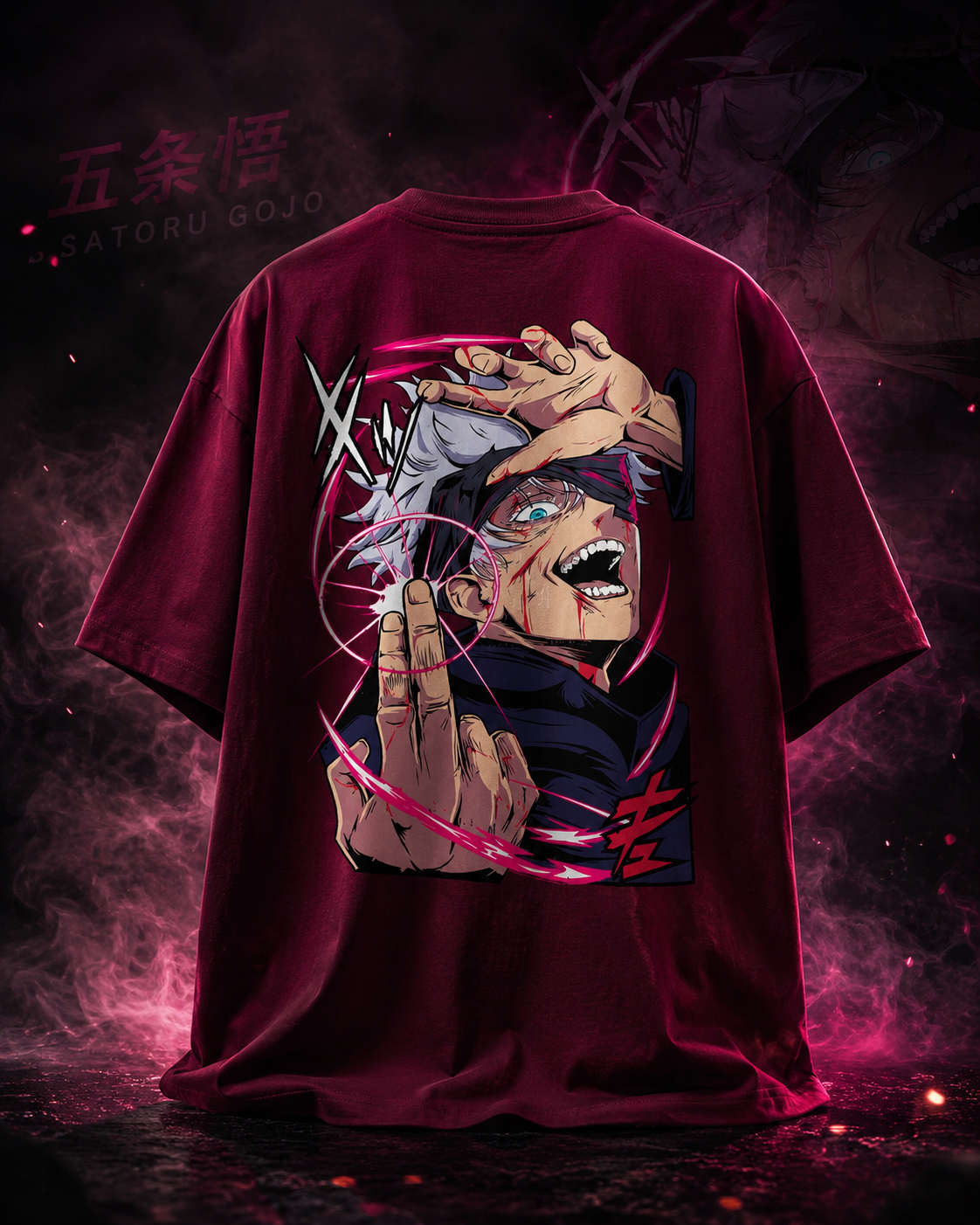 Gojo Satoru Oversized T-Shirt – Premium Limitless Power Anime Streetwear Tee