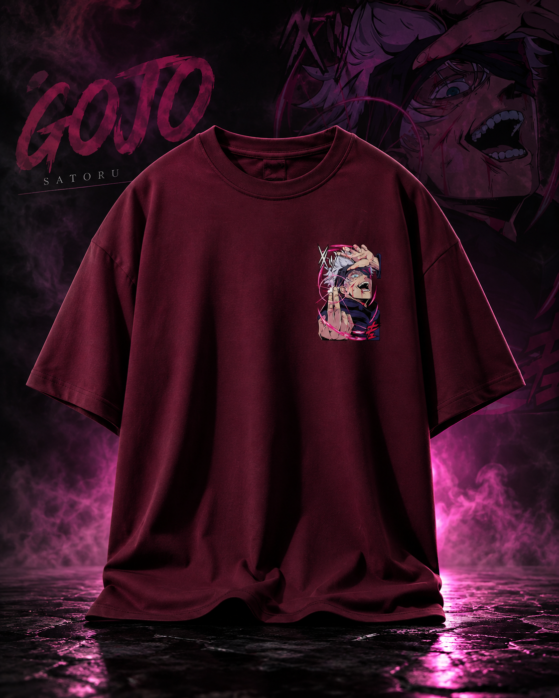 Gojo Satoru Oversized T-Shirt – Premium Limitless Power Anime Streetwear Tee