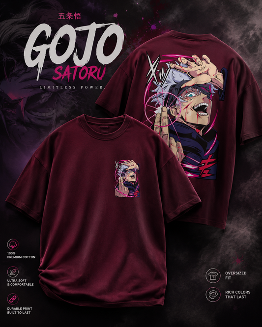 Gojo Satoru Oversized T-Shirt – Premium Limitless Power Anime Streetwear Tee