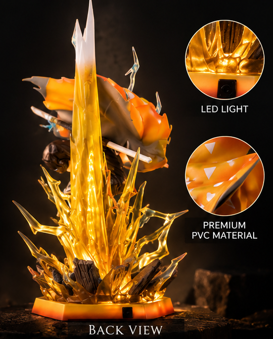 Zenitsu Agatsuma Thunder Breathing Action Figure | Premium 37 CM LED PVC  Statue