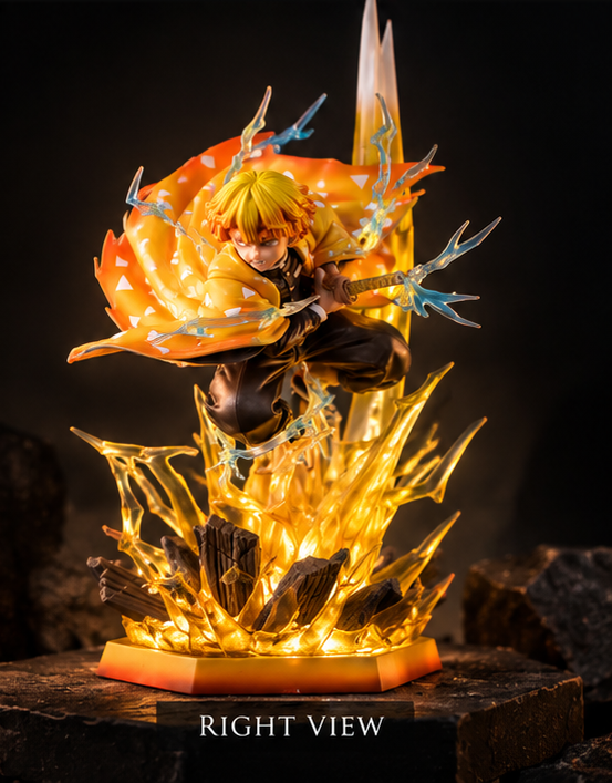 Zenitsu Agatsuma Thunder Breathing Action Figure | Premium 37 CM LED PVC  Statue