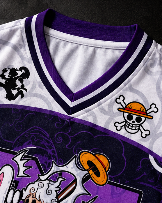 Gear 5 Luffy Anime Jersey | Premium One Piece Mugiwaras Oversized Graphic Shirt