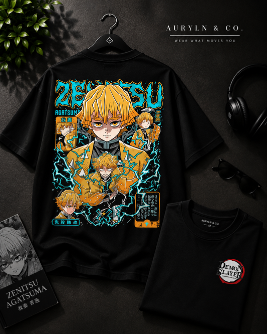Zenitsu Agatsuma Oversized T-Shirt | Demon Slayer Anime Graphic Tee