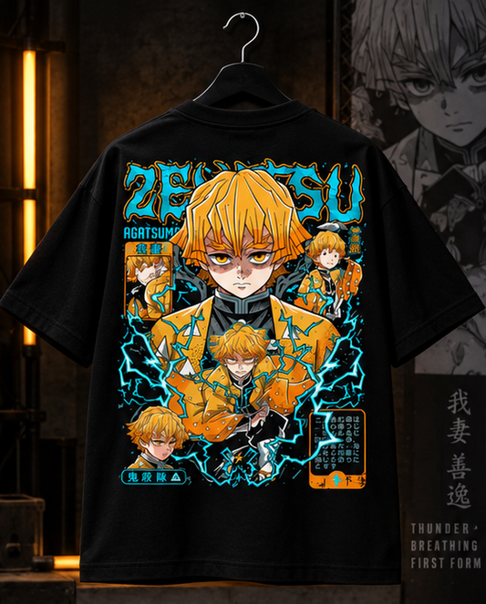Zenitsu Agatsuma Oversized T-Shirt | Demon Slayer Anime Graphic Tee