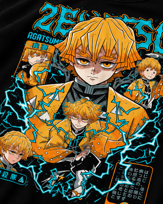 Zenitsu Agatsuma Oversized T-Shirt | Demon Slayer Anime Graphic Tee