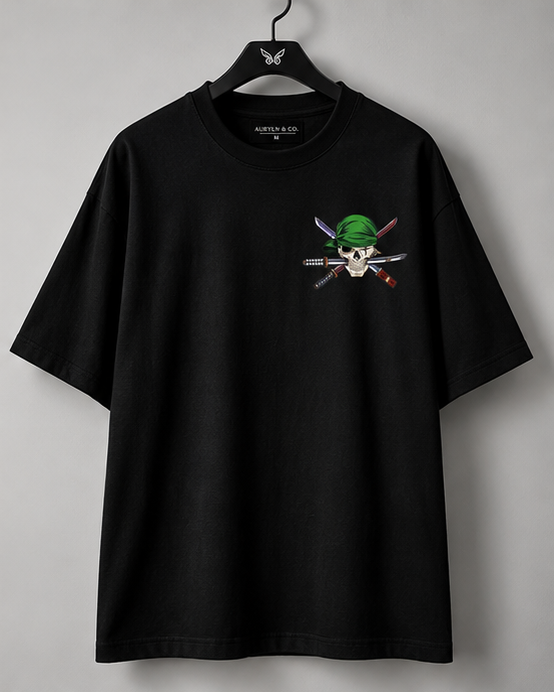 Roronoa Zoro Oversized Anime T-Shirt – Black