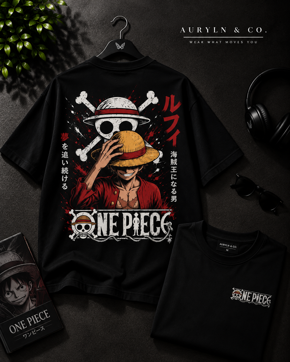 Monkey D. Luffy One Piece Oversized T-Shirt – Black