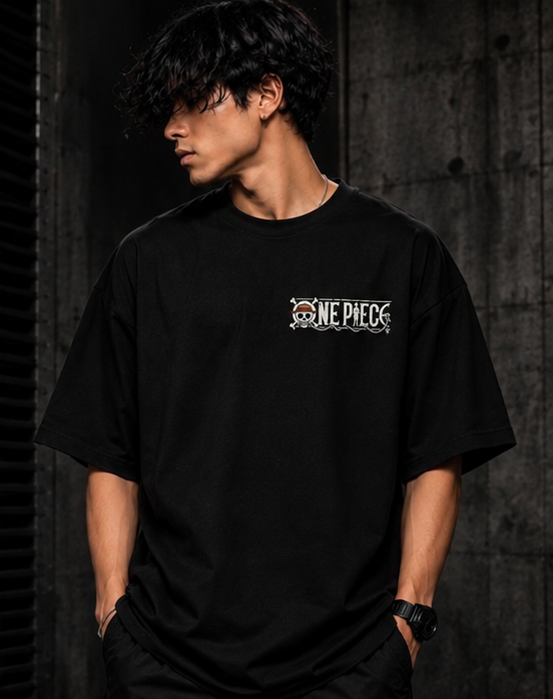 Monkey D. Luffy One Piece Oversized T-Shirt – Black