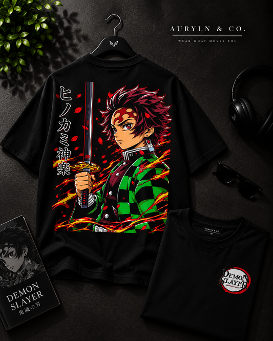 Tanjiro Hinokami Kagura - Demon Slayer Oversized T-Shirt